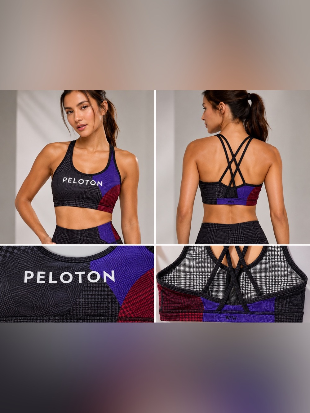 Peloton x WITH Topsy Turvy Strappy Sports Bra EUC